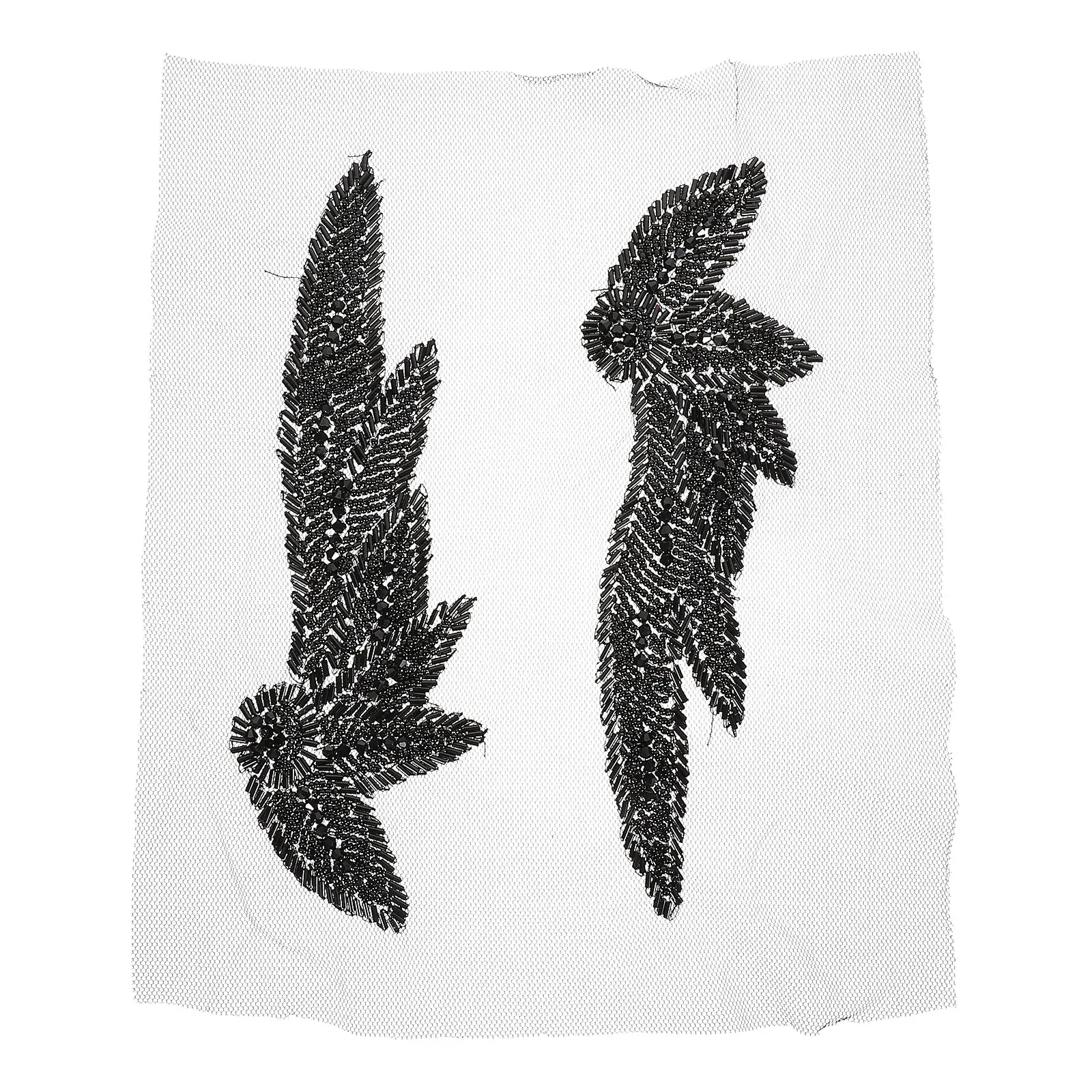 

Winged Brocade Appliques Sewing Embellishment for Clothes Patches Wedding Dress Glass Beaded Elegant Fashion Accessories