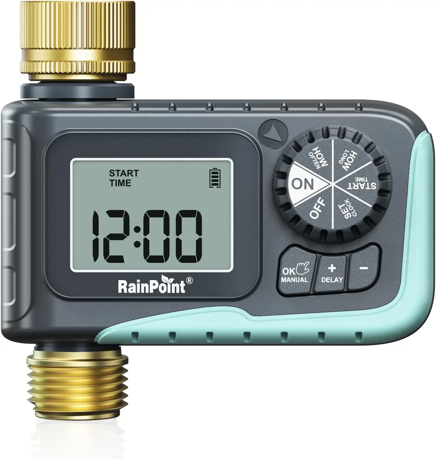 

Sprinkler Timer with Brass Inlet & Outlet, Programmable Hose Timer for Garden Soaker Hose, Watering Timer with Rain De