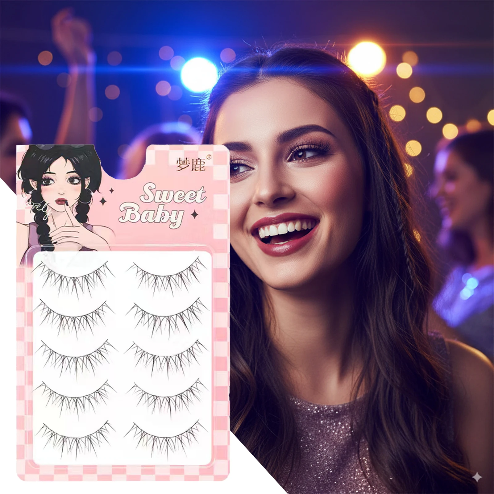 Full strips manga False Eyelashes Black Band Natural Wispy Strip Lashes Easy To Apply For Beginners Photogenic Eyes makeups