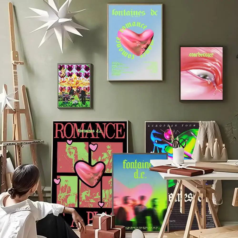 

Band F-Fontaines D C Good Quality Prints And Posters Waterproof Paper Sticker Coffee House Bar Posters Wall Stickers