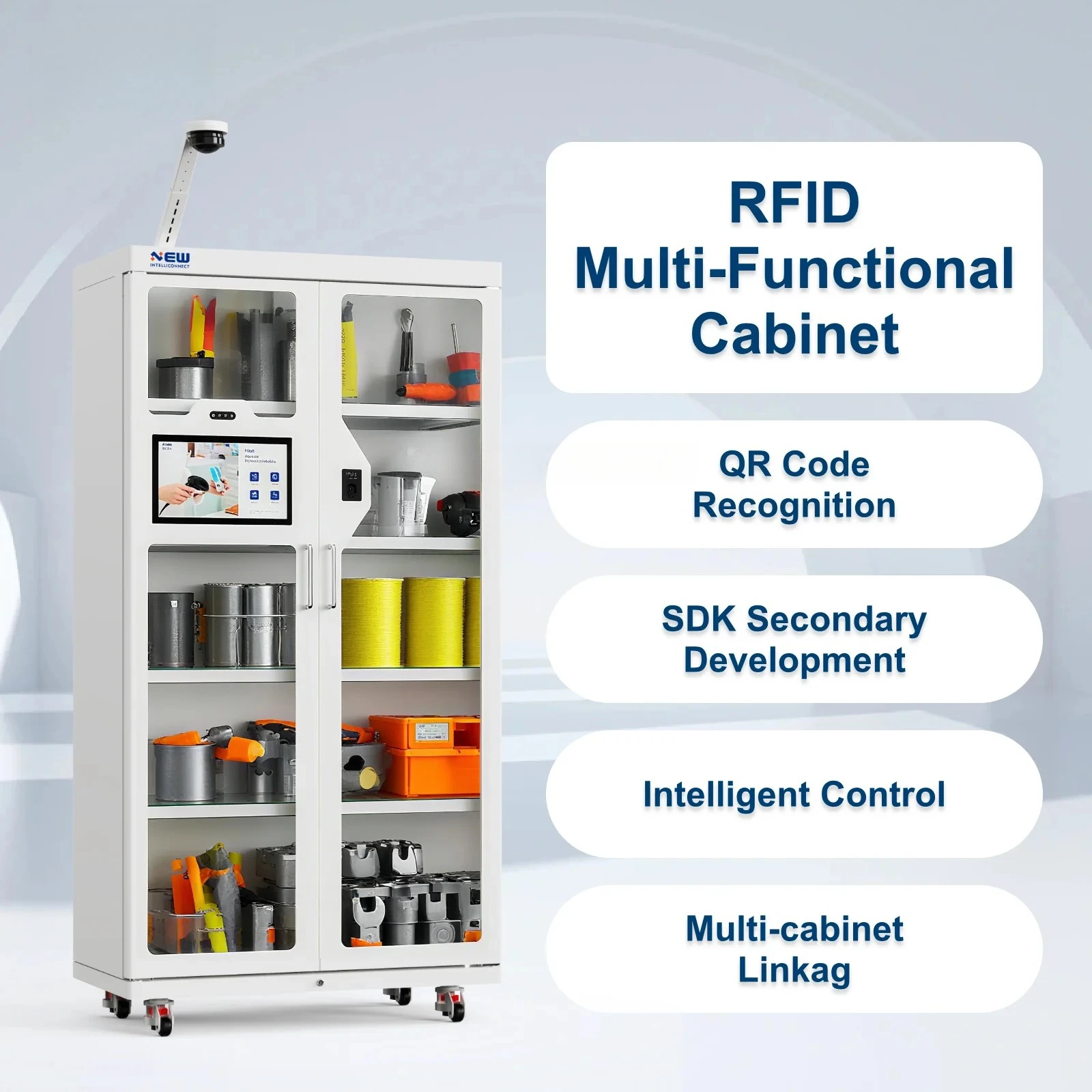Double Door Medical RFID Smart Consumables Management Cabinet for Hospital Real-Time Inventory Tracking System