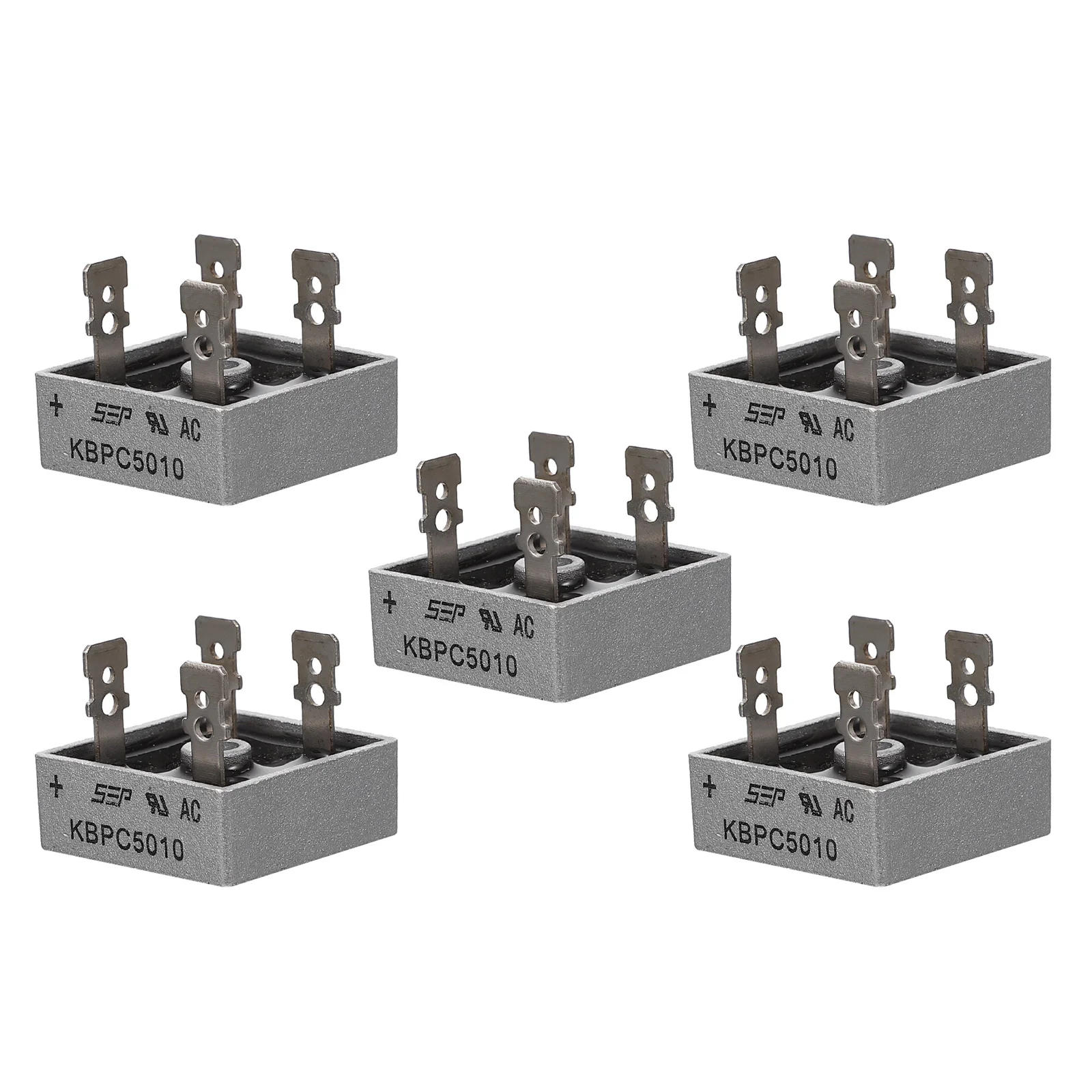 5 Pcs Rectifier Bridge Single Phase Full Wave Electronic Silicon Diode Component Metal Material