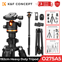 K&F Concept 192cm Camera Tripod with 360 Degree 17.6lbs Load Ball Head Detachable Monopod Heavy Duty DSLR Tripods O275A5+BH-36