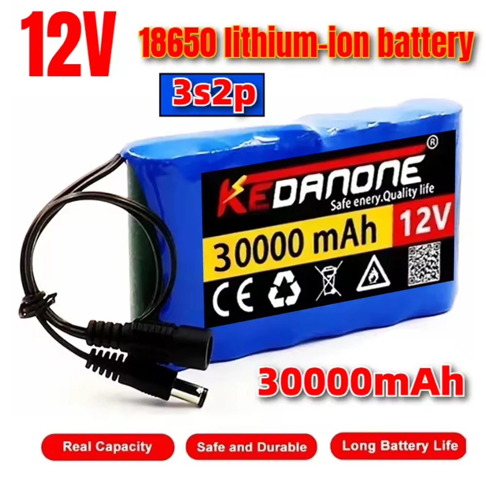 

Newly upgraded 3S2P 30000mAh rechargeable lithium-ion battery pack 12V， equipped with BMS protection board