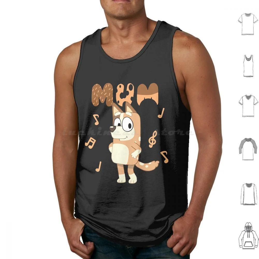 Exclusive-Mum Tank Tops Vest Sleeveless Exclusive Dad Vintage Funny Brothers Dancing Dad Mum Cartoon Bingo Friends Funny