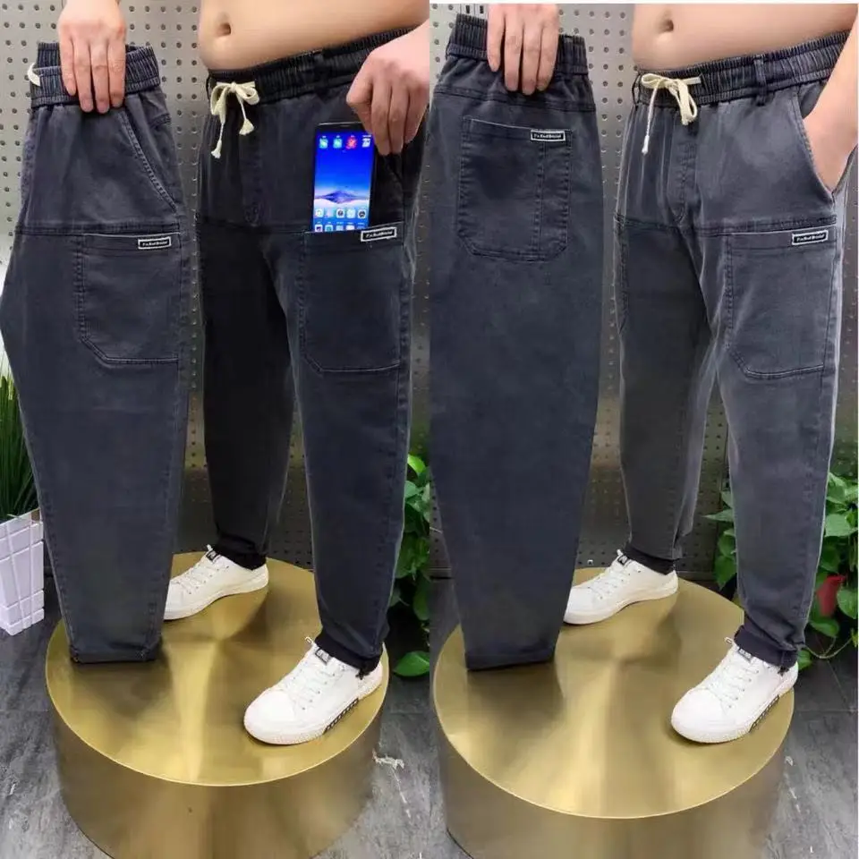 

Autumn 2026 Designer Clothing Man New Six-pocket Stretch Jeans Loose Men's Straight Trousers Wear-resistant Casual Men's Pants