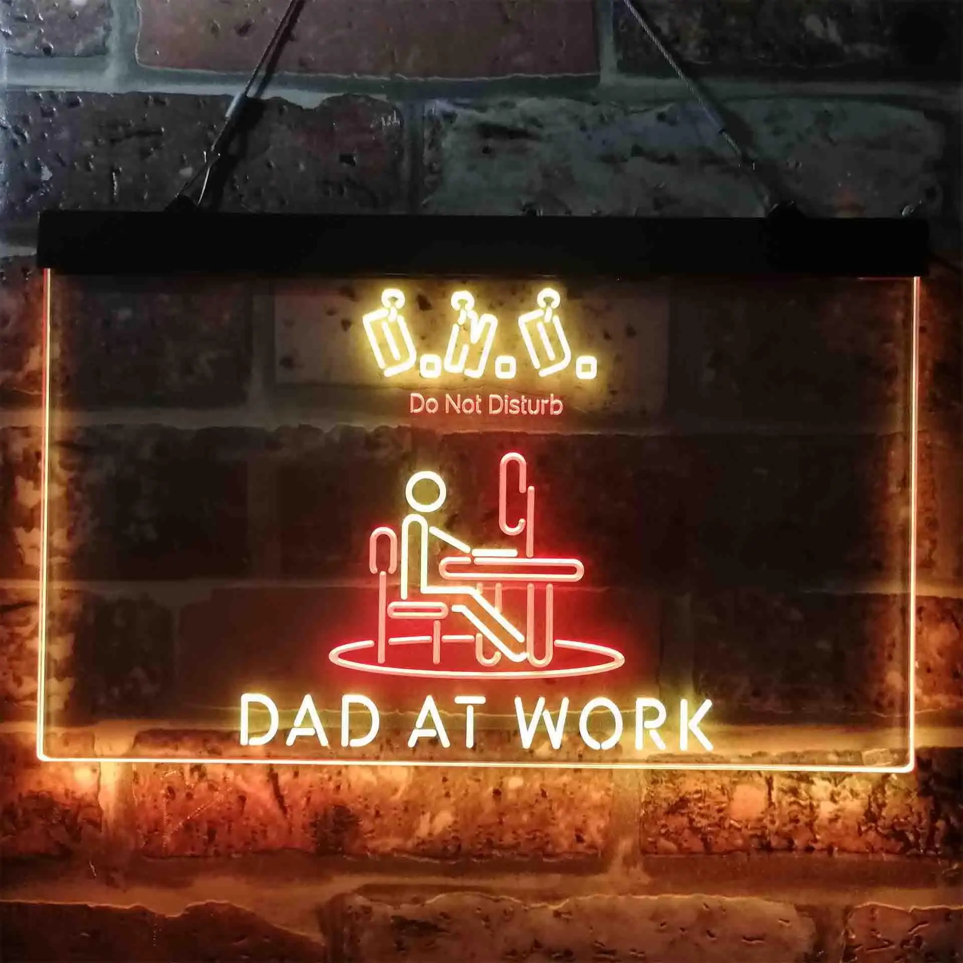 Dad at Work Do Not Disturb Work from Home DND Dual Color Led Neon Sign st6-i3920