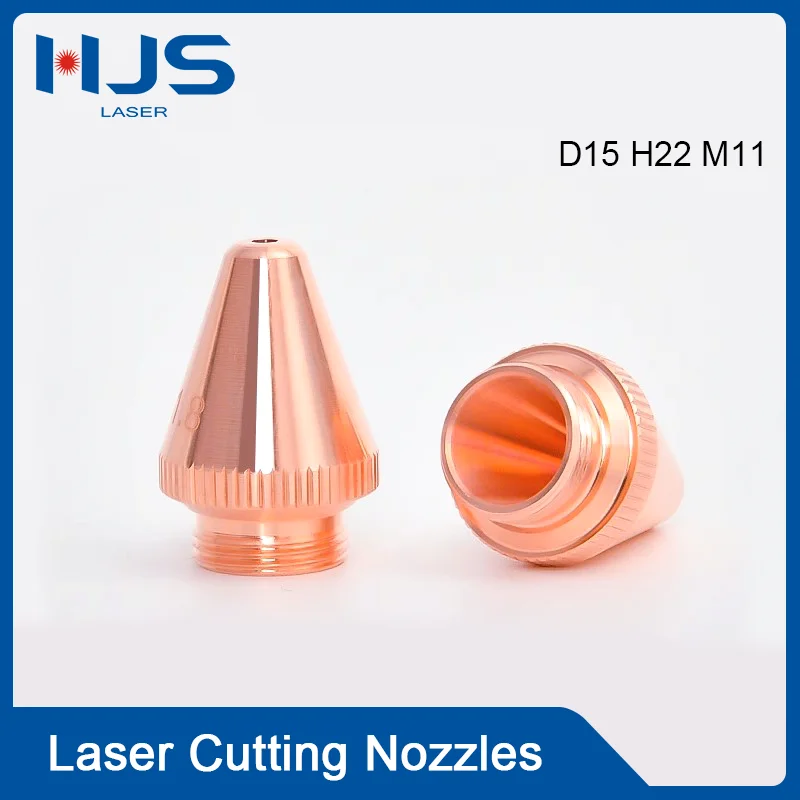 HJS Laser Black King Kong & Pentium Bevel Laser Nozzles D15 - M11 Red Copper Nozzles for Laser Cutting Machines