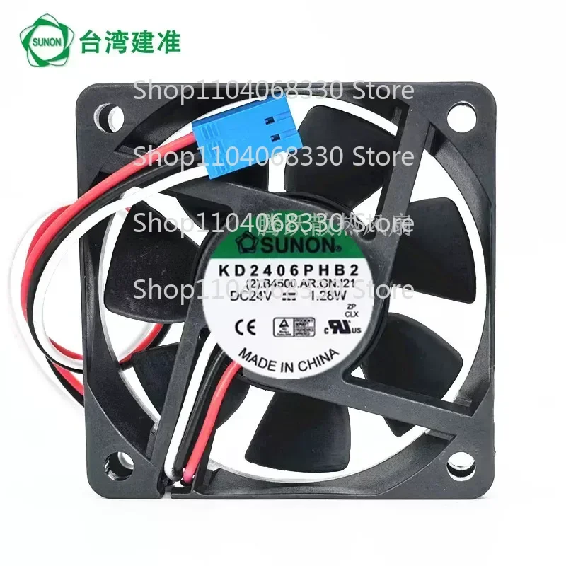 For SUNON KD2406PHB2 24V 1.28W 6CM 6015 Silent Inverter Cooling Fan