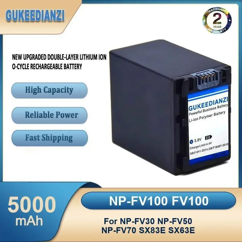 

NP-FV100 FV100 5000 мАч аккумулятор для камеры большой емкости для NP-FV30 NP-FV50 NP-FV70 SX83E SX63E