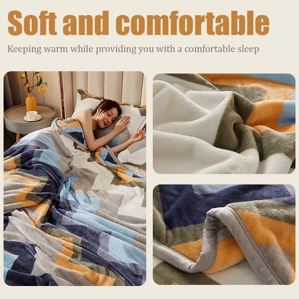 

Bed Sleeping Cover Blanket Lightweight Travel Blanket Soft Fluffy Printed Sheet Suitable for Sleeping Bed Sofa Car Nap Blanket