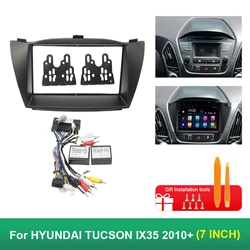For HYUNDAI TUCSON IX35 2010+(7Inch) Car Radio Fascias Android GPS MP5 Stereo Player 2 Din Head Unit Panel Dash Frame Installati