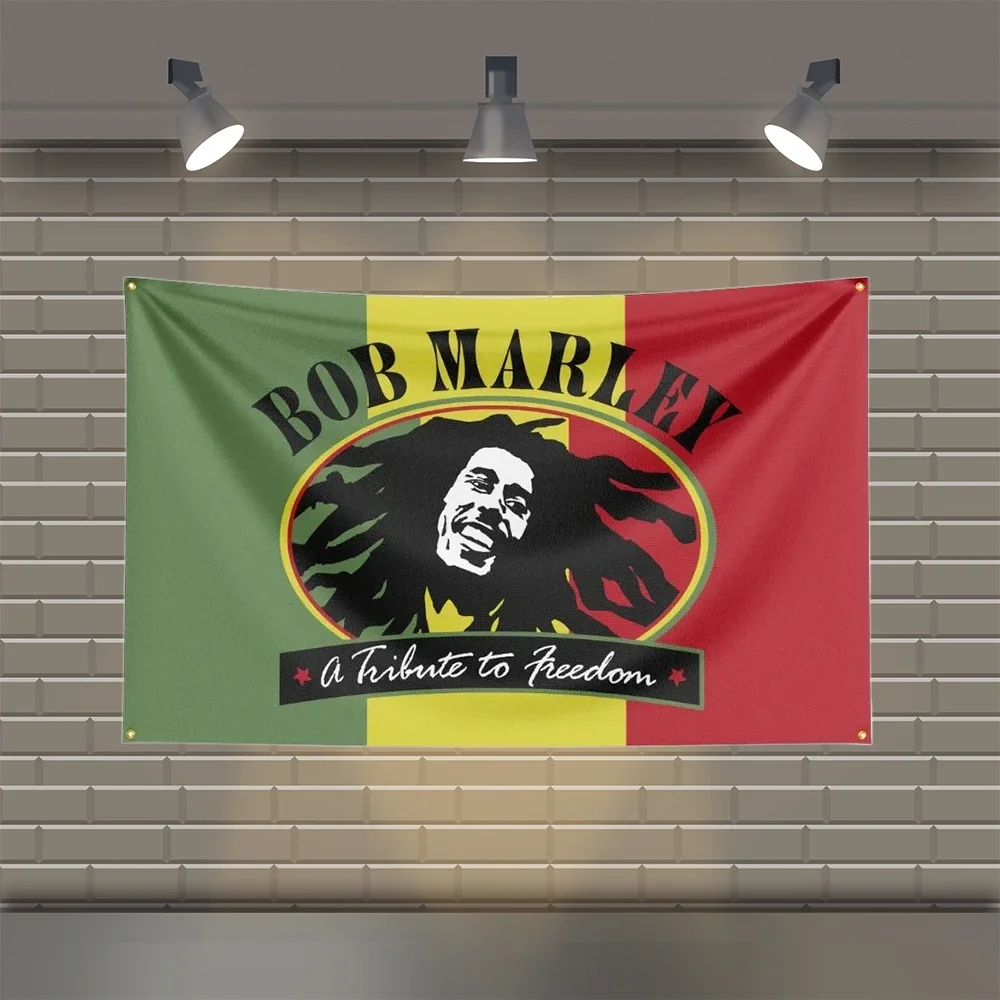 3x5 FT Reggae Bob Marley Singer Flag Polyester Printed Music Flags for Room Garage Decor