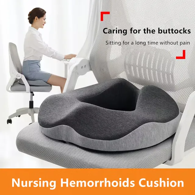Memory Foam Donut Seat Cushion for Hemorrhoids, Sciatica, Tailbone, Bed Sores – Pain Relief for Office, Travel, and Home 1