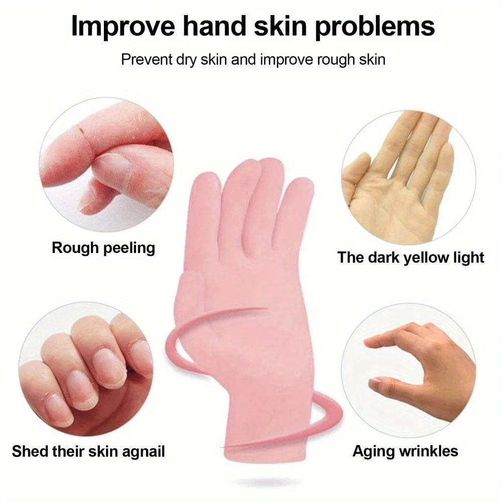 Gants réutilisables en gel SPA, hydratants, blanchissants, extensibles, lisses, soins des mains en silicone, livres imperméables