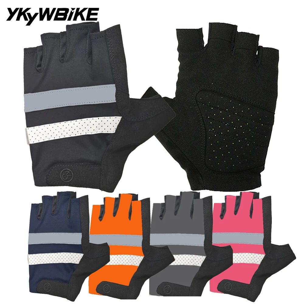 YKYWBIKE Herren XRD Gepolsterte Stoßdämpfende Rutschfeste Halbfinger-Fahrradhandschuhe Atmungsaktive MTB Mountainbike Fahrrad Sporthandschuhe