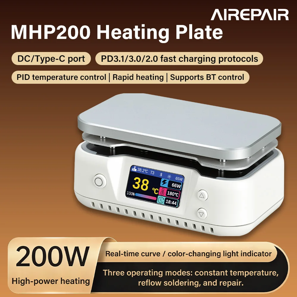 MHP200 LCD Color Screen Smart Temperature Heating Station Adjustable Constant Temperature Heating Preheat Station Repair Tools