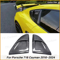 Real Carbon Fiber Rear Side Car window Air Vents Splitter Air Spoiler For Porsche 718 Cayman GTRS Style Bodykit FRP 2016-2024