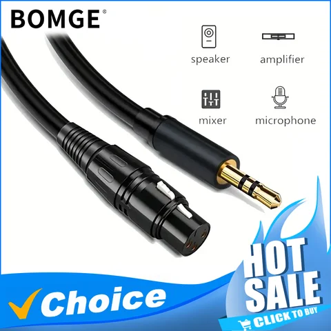 XLR To 3.5mm Microphone Aux Audio HiFi Cable 3.5 Jack Male To XLR Female Mic Cord Golden Plated Connector For Instrument Mixer