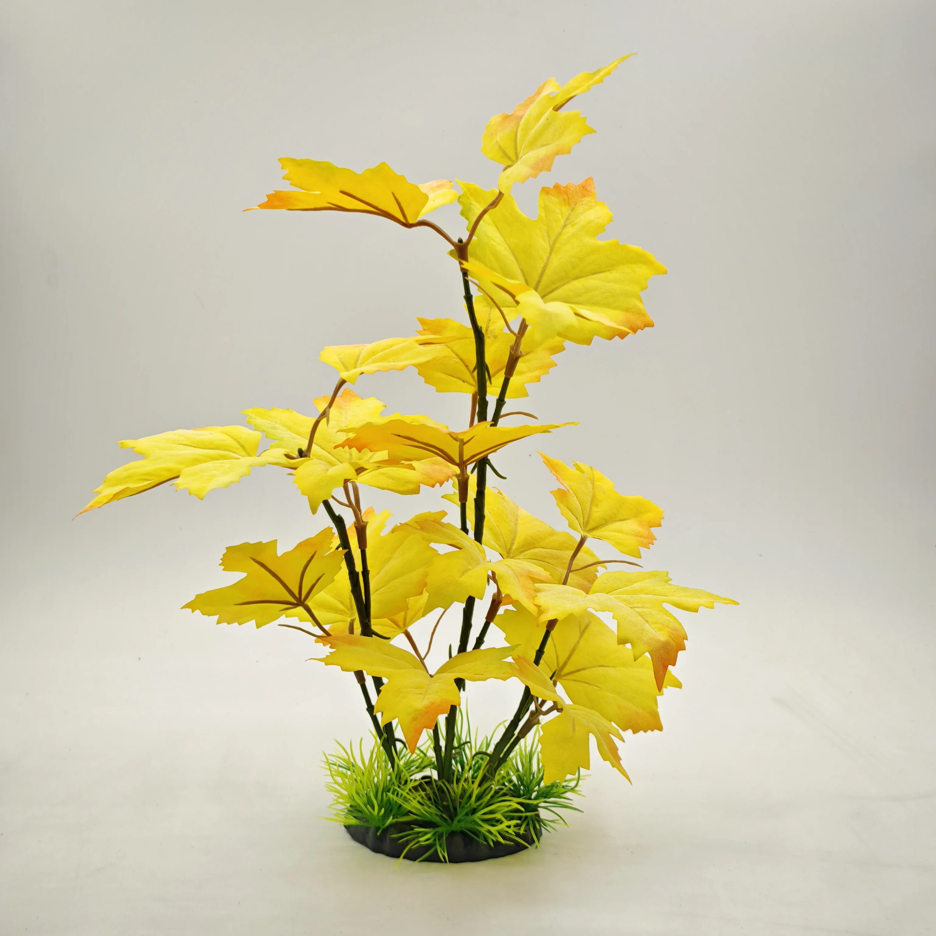 

Artificial Leaves 30cm Aquarium Artificial Decoration Plastic Yellow Leaf Water Grass Fish Tank Plant Simulation Decor