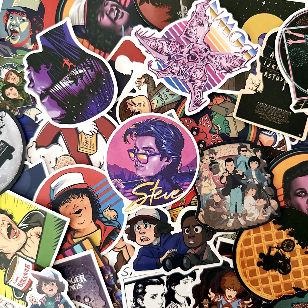 50Pcs Vintage Horror TV Series Sticker Waterproof Vinyl Graffiti Decals For Phone Laptop Luggage Skateboard Car Scrapbooking DIY