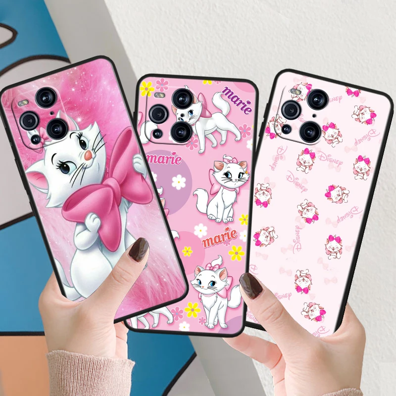 Disney Mary Cat For OPPO Find X6 X5 X3 X2 F21S F21 Pro Lite Neo Black Silicone Fundas Soft Cover Capa Phone Case