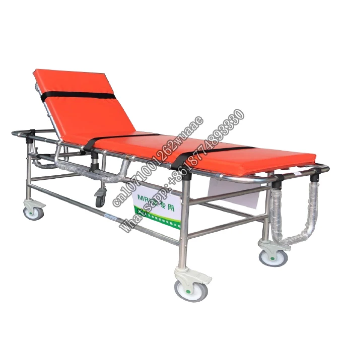 Hospital MRI use patient transfer emergency aluminum Non-magnetic Transfer Trolley