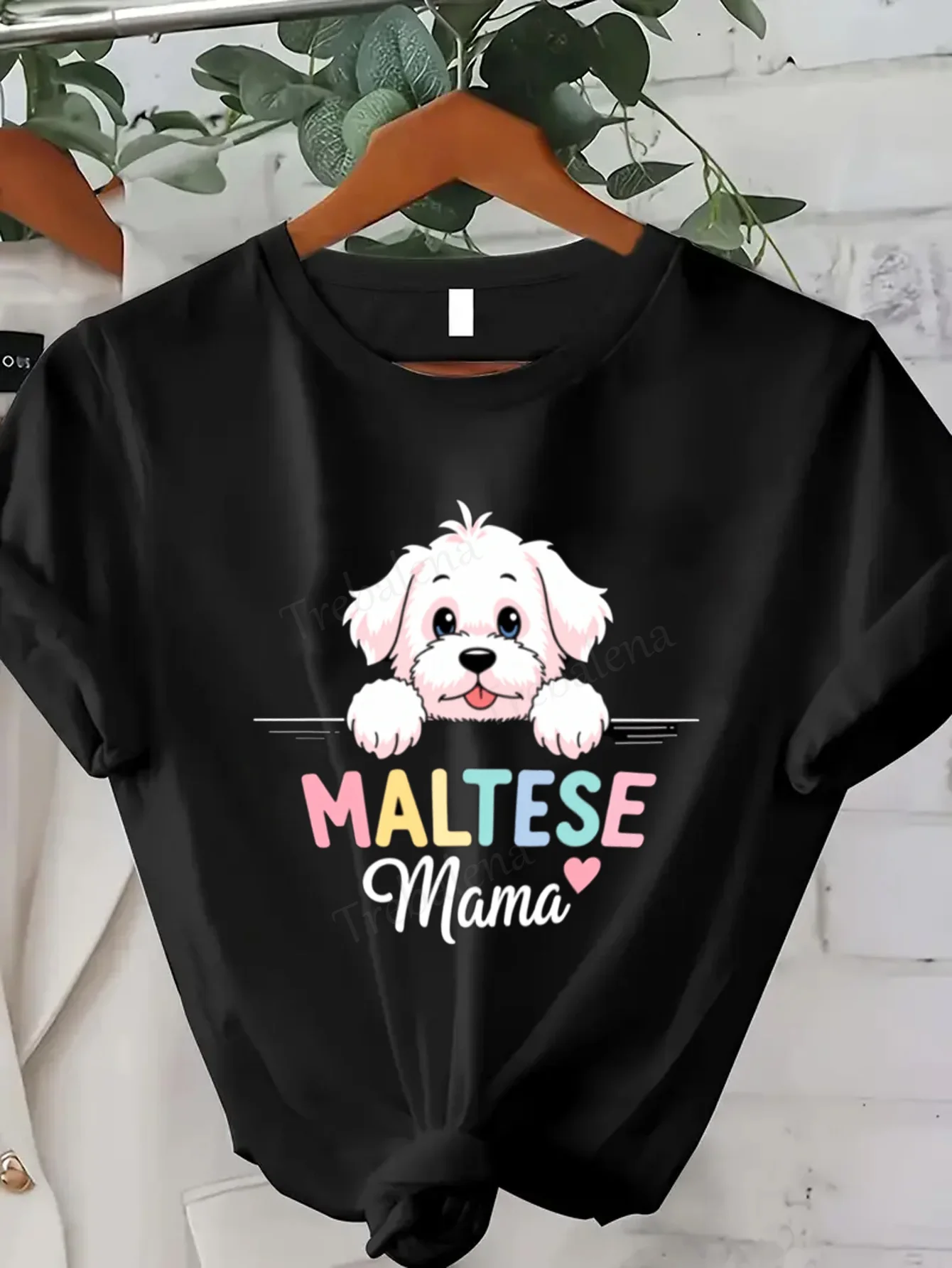 

Women T-shirt Cute Maltese Mama T-Shirt for Dog Lovers, Stylish & Fun