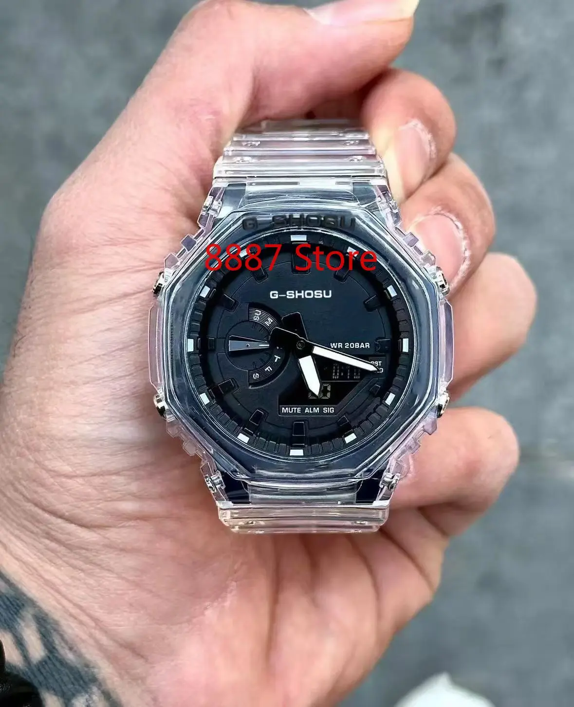 

8887 Магазин Модные спортивные часы унисекс с комиксами, полнофункциональные светодиодные часы с автоматической подъемом рук, водонепроницаемые