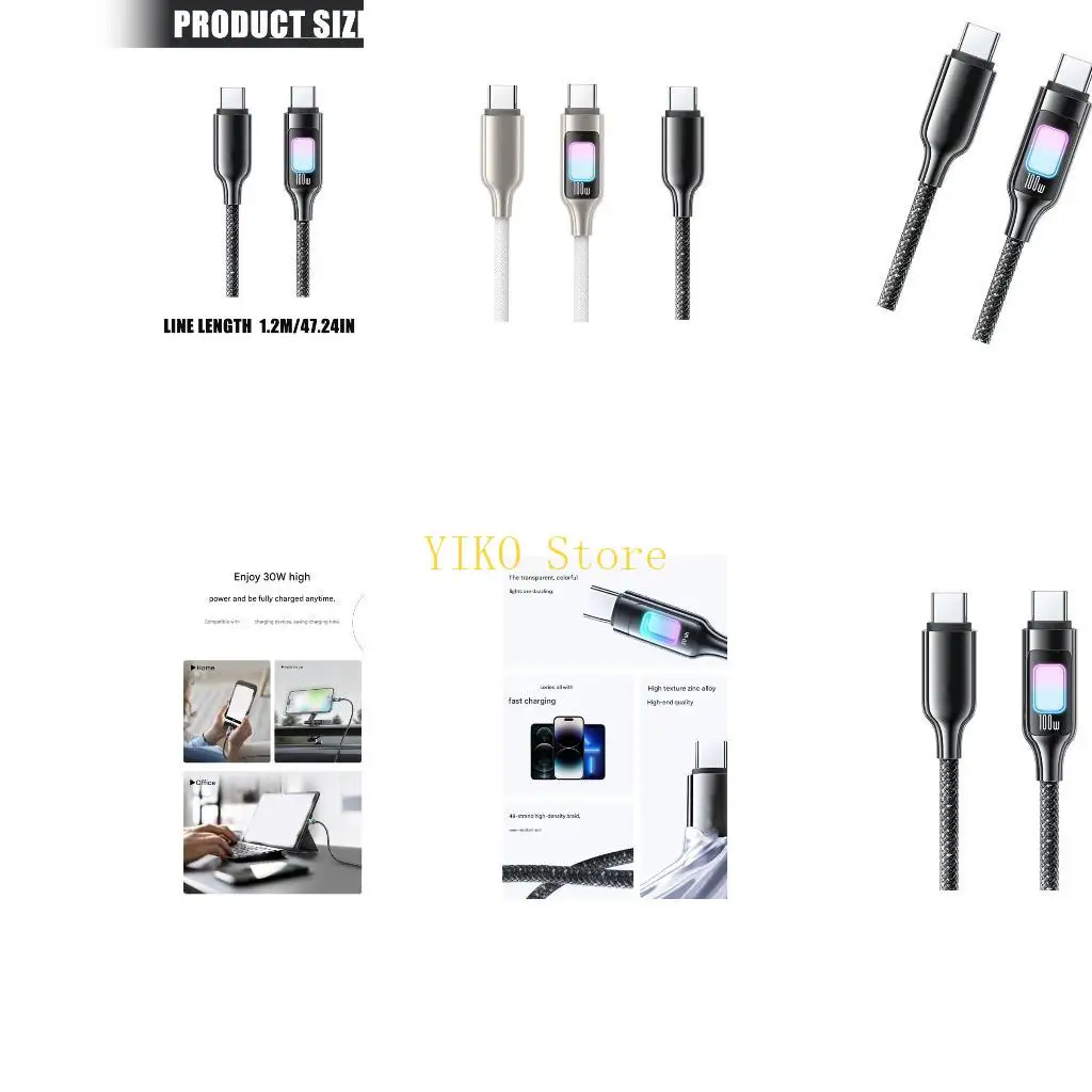K32C USB C To USB C Charging Cable Fast Support Charging Cord 480Mbps Data Transfer Cord For Phone Tablet Laptop