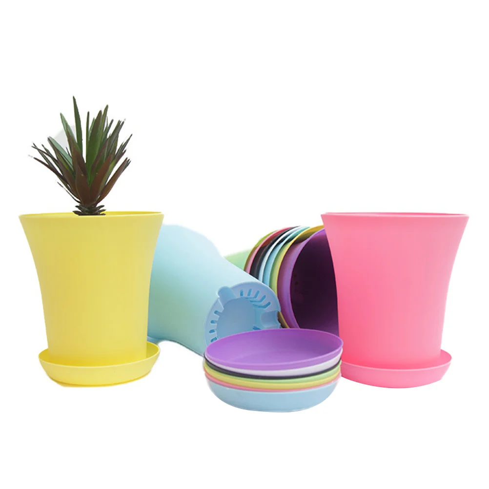 

20Pcs Succulent Plant Pots Saucer Round Plastic Tray Durable Thickened Design Balcony Flower Pot Water Plate Succulent Plant