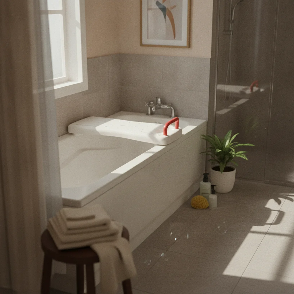 Bathtub Seat Board Drainage Bath Board with Handle Bathtub Seat with Handle Portable Tub Transfer Bench Comfortable for Elderly