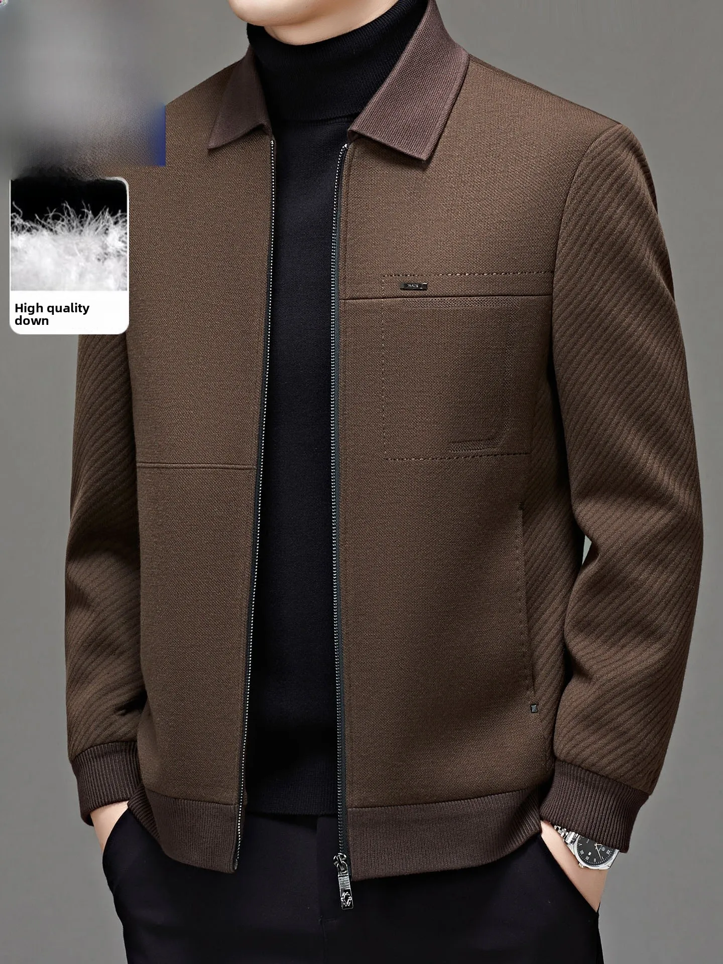 

Теплая повседневная мужская пуховая куртка Woodpeer с откидным воротником, пуховик для зимы, устойчивый к холоду, мягкий, удобный, на молнии