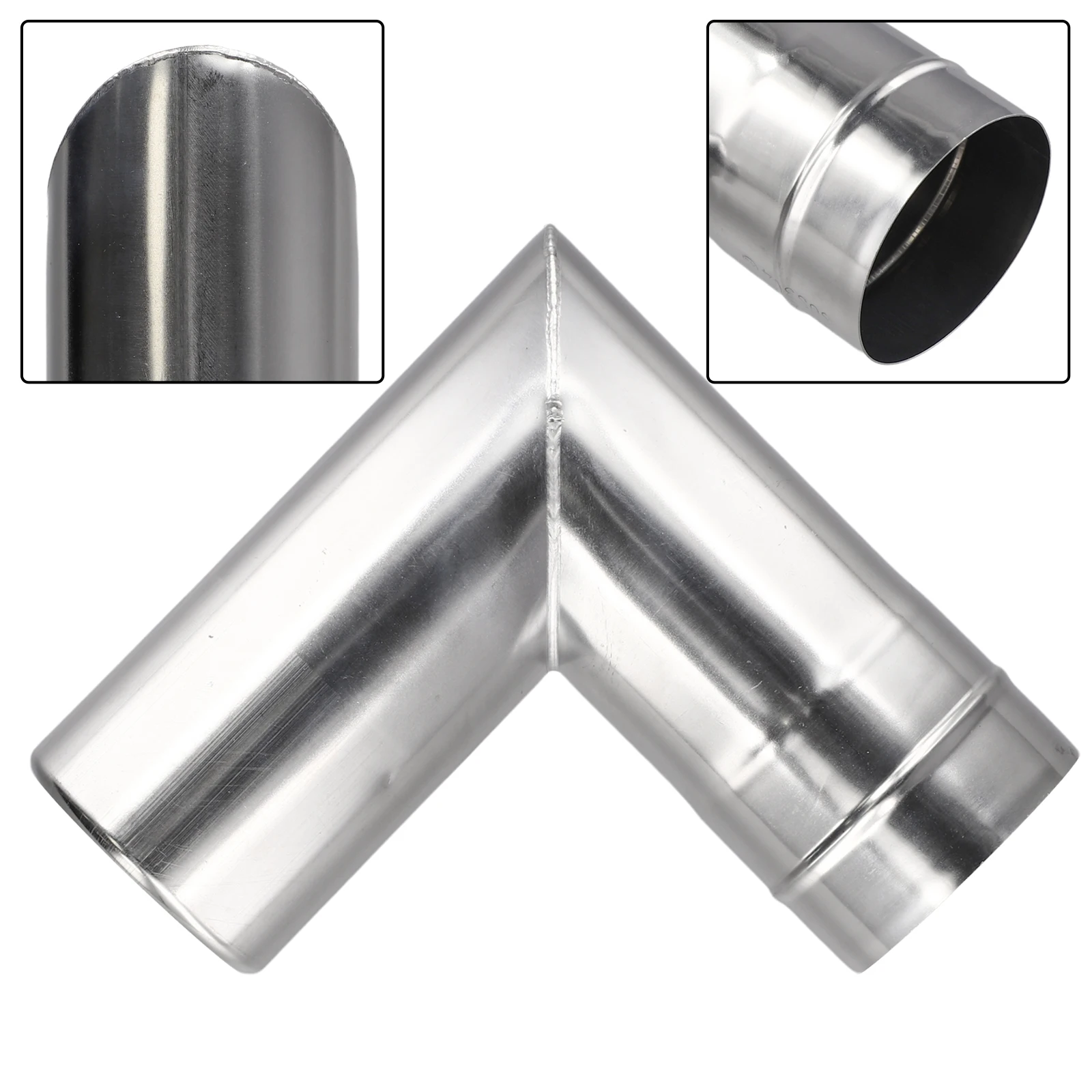 Adaptador de tubo de chimenea Sección de tubo de 90 grados Camping al aire libre Acero inoxidable 304 Diseño liviano Dirección de humo lateral