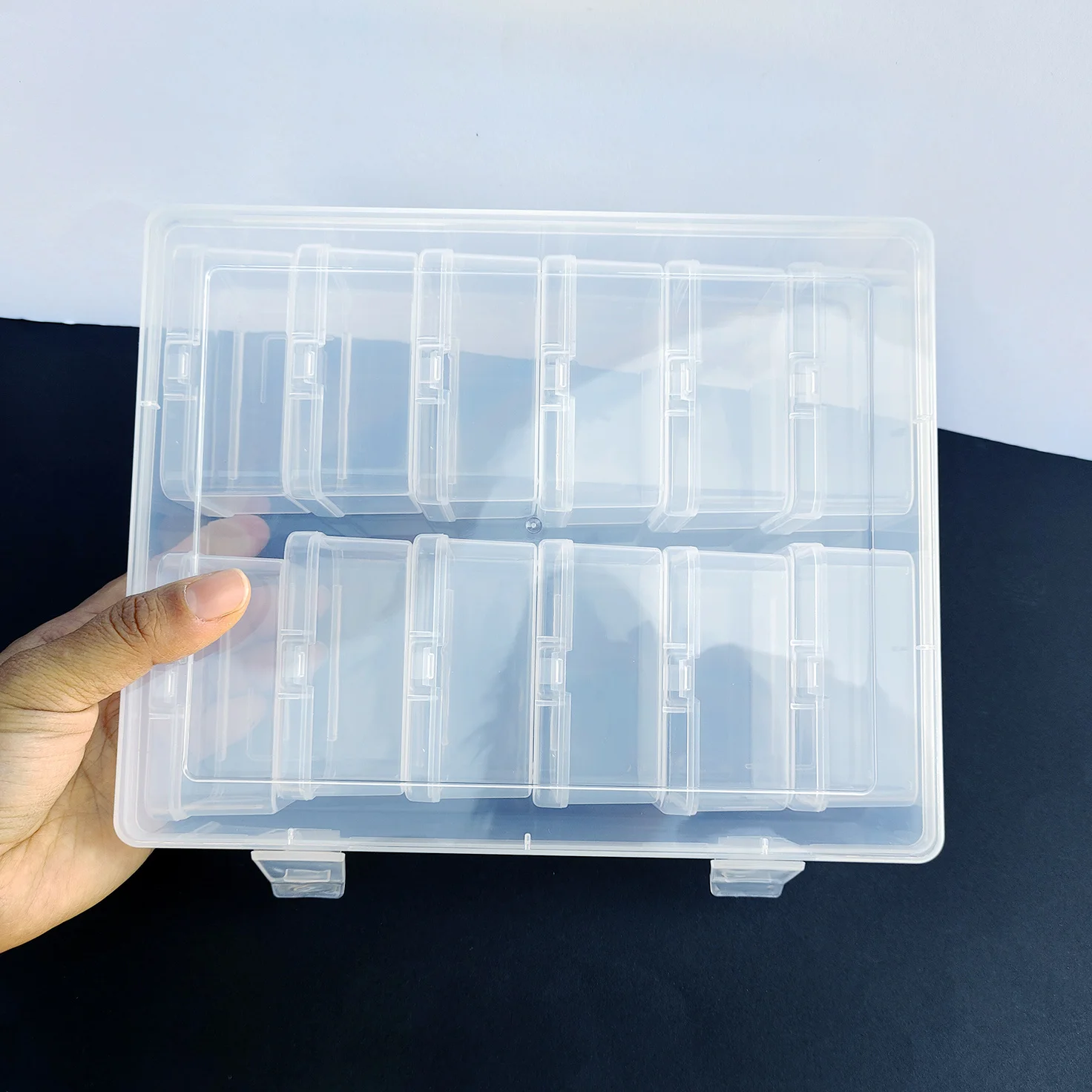 12/18/36Pcs Bead Storage Box Transparent Plastic Container with Hinged Lid, Small Items, Crafts, Jewelry Beads
