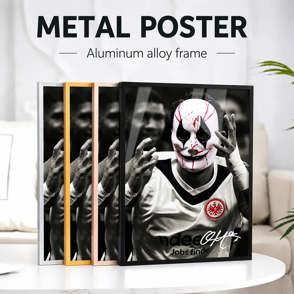 Omar Marmoush Framed Metal Poster Personalized Photo Energetic Graphic Style Wall Art For Bedroom And Office Football Fan Gift