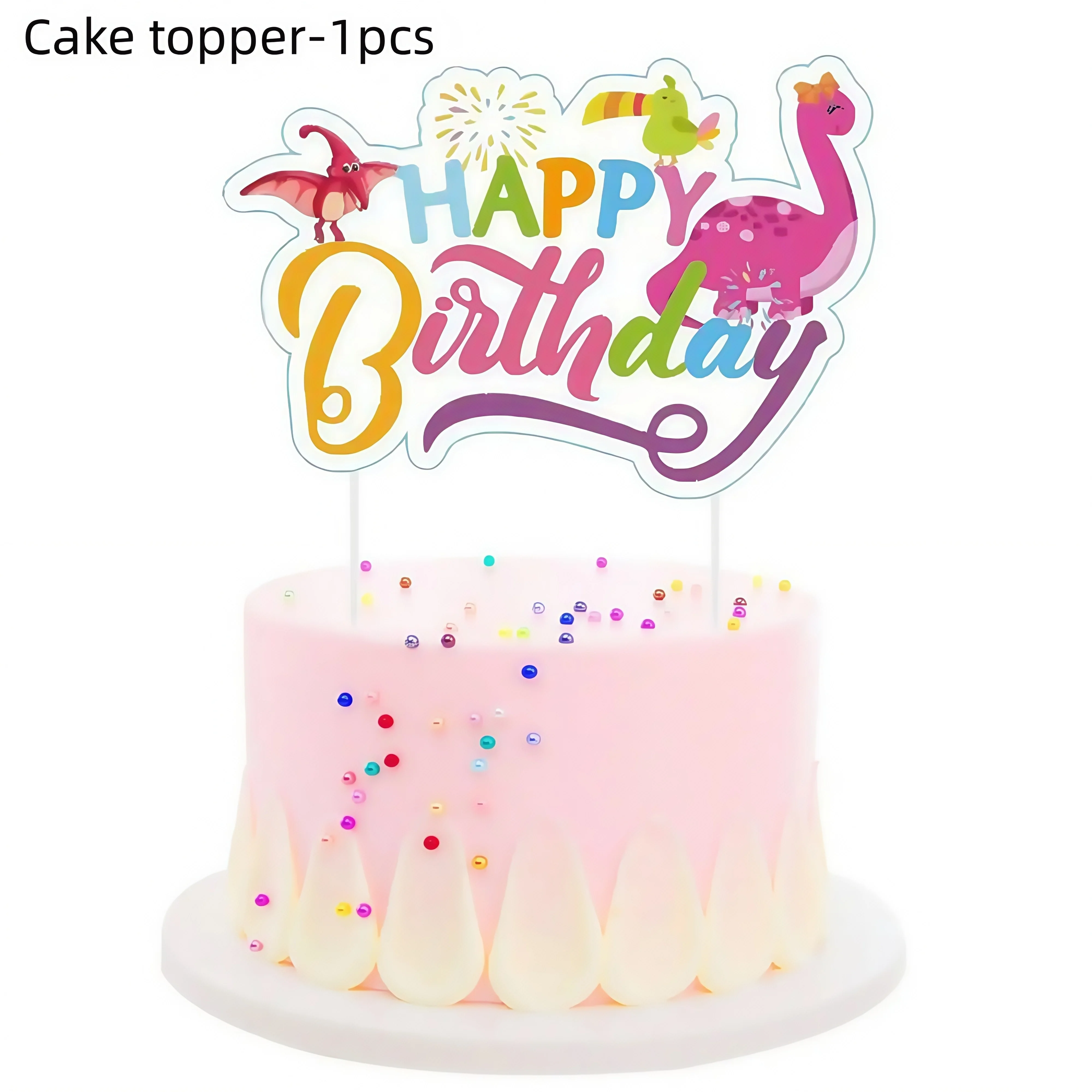 Rosa Dinosaurier Geburtstagsparty Dekorationen Geschirr Tasse Teller Serviette 3D Dinosaurier Ballon für Babyparty Zubehör Gastgeschenke – Detail 2