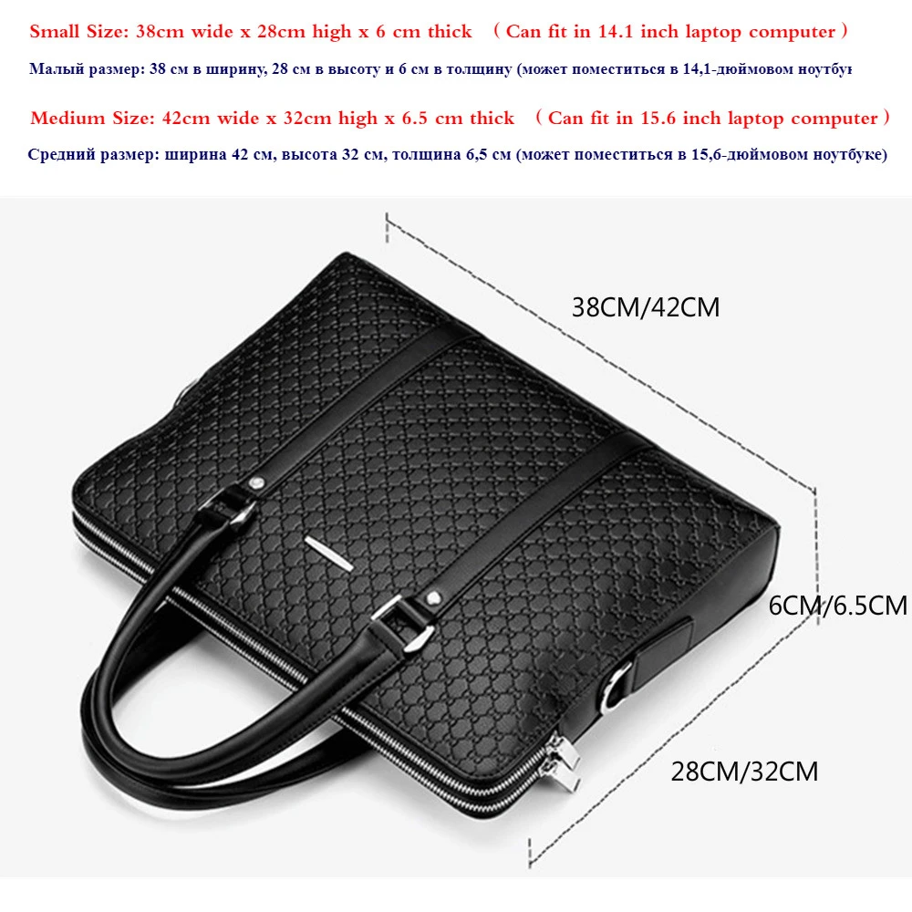 New Double Layers Men\'s Leather Business Briefcase Casual Man Shoulder Bag Messenger Bag Male Laptops Handbags Men Travel Bags