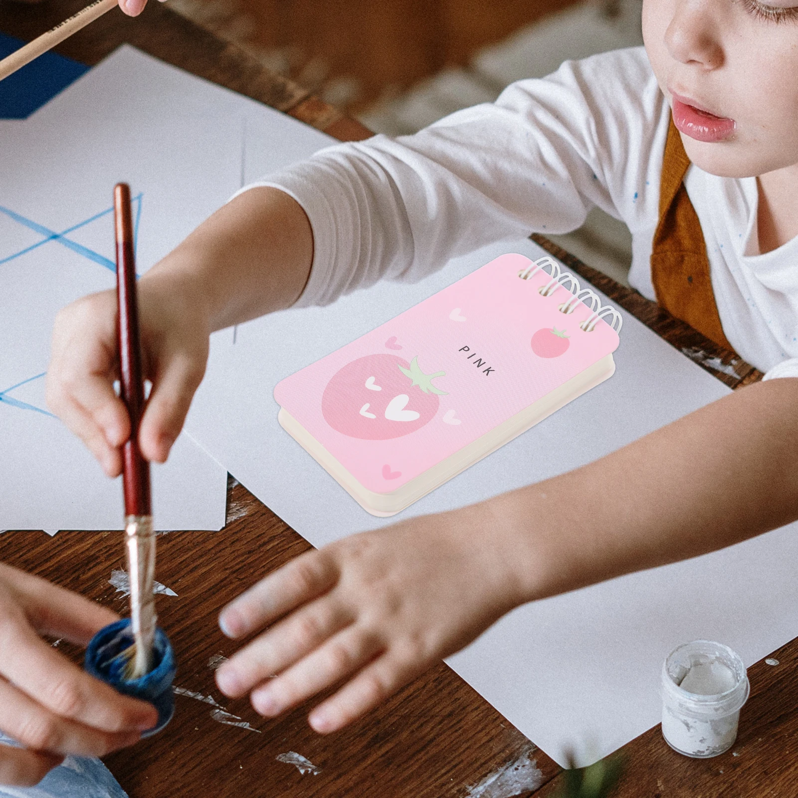 

Fruit Kids Drawing Pad Mini Pads Children Writing Travel Blank Paper Durable Tear Off Simple Design Practical Use