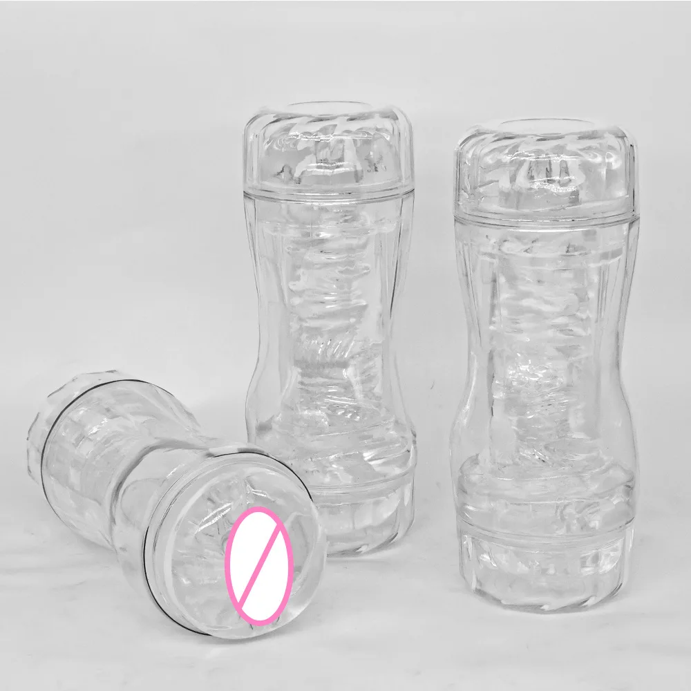 Jouets sexuels masculins transparents à double tête, avec dispositif de Stimulation de poche réaliste et étanche, respectueux de la peau, jouet sexuel heureux pour adulte 18 +