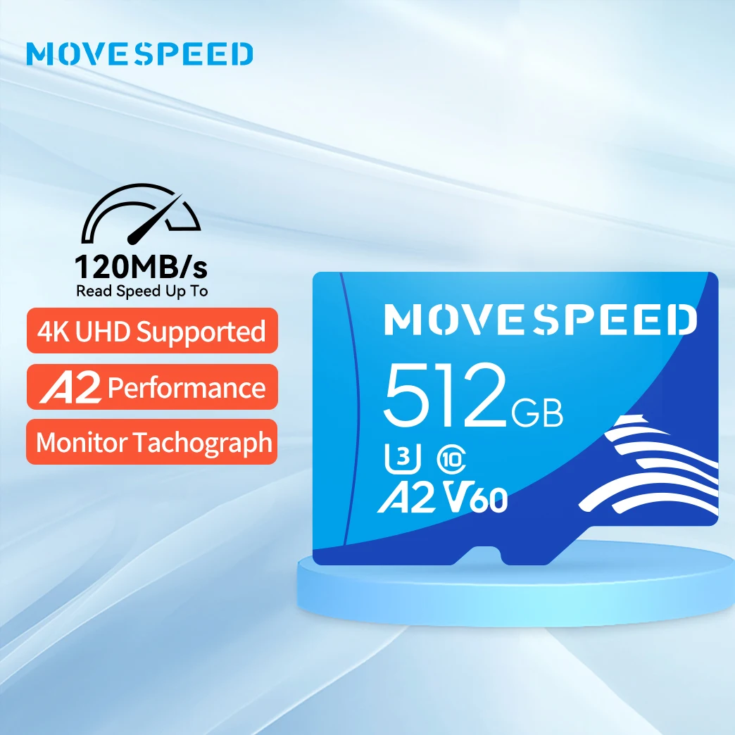 MOVESPEED U3 마이크로 SD 고속 플래시 메모리 카드, 휴대폰용 TF 카드, 128GB, 512GB, 32GB, 64GB, 256GB, 400GB, 최대 100 MB/s 