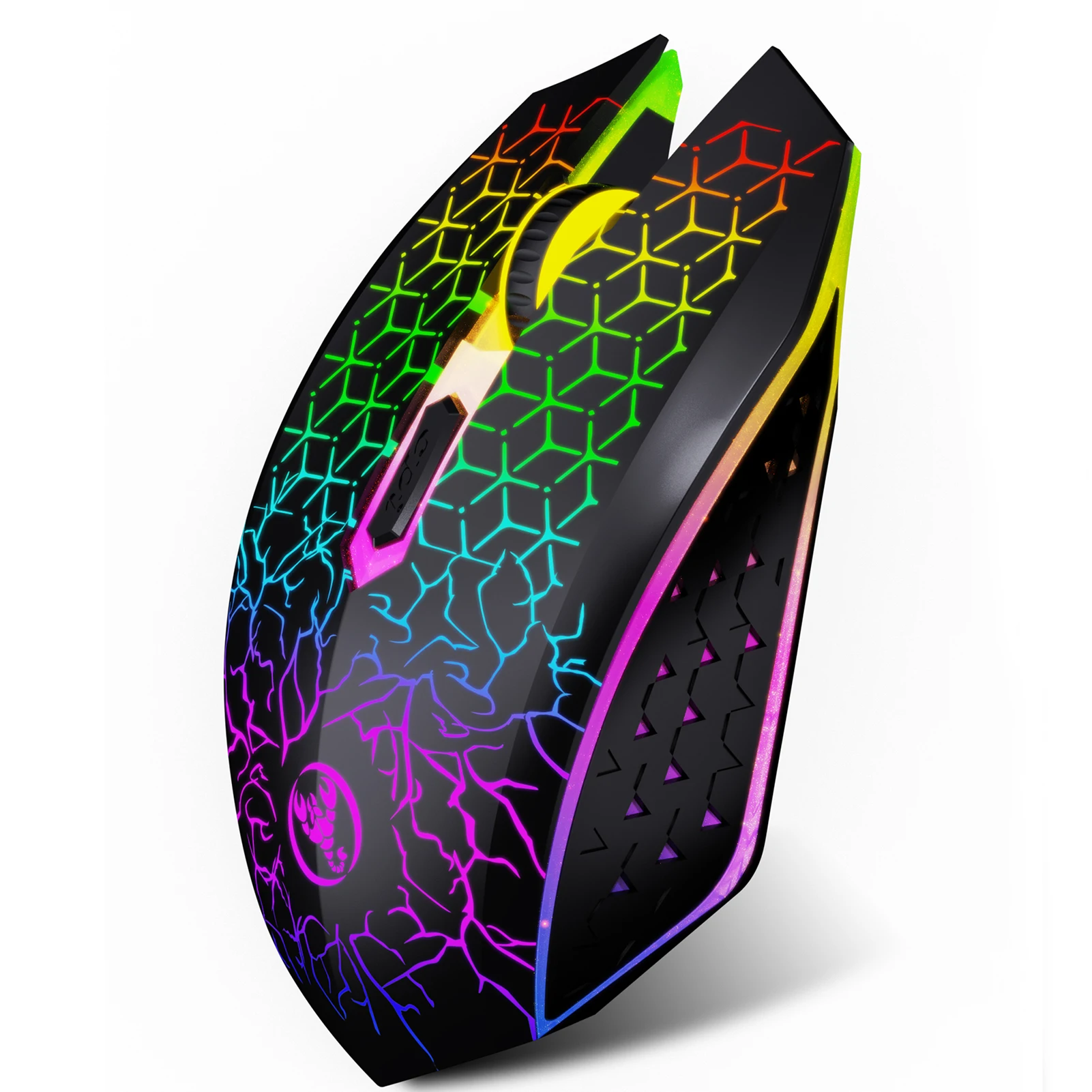 Dual-Mode Wireless Mice 2.4G+BT5.2 Quiet Computer Mice with 7 Color Backlight Portable USB Cordless Gaming Mouse Controller