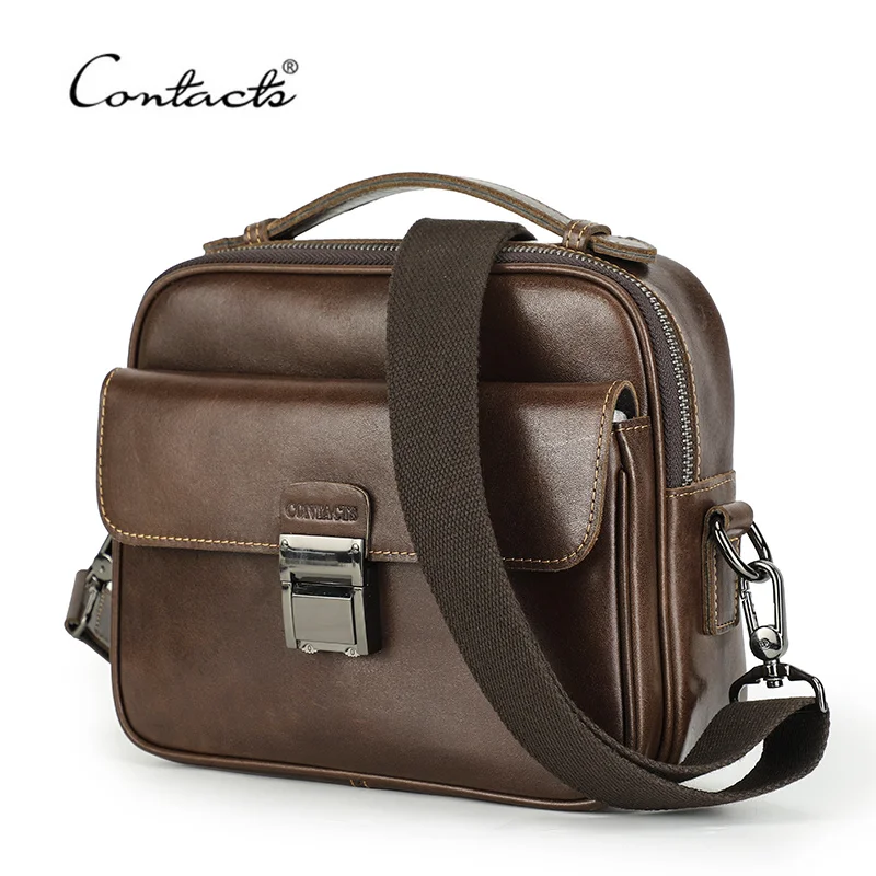 Genuine Leather Men Shoulder Bag Luxury Password Design Tavel Small Messenger Crossbody High Qaulity Flap Tote Male Handbag