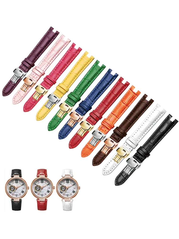 Genuine Leather Watch Band Female for Tianwang Watch Ls5871 \5870 Preserved Fresh Flower Series Ls51043 Red Blue Watch Bracelet