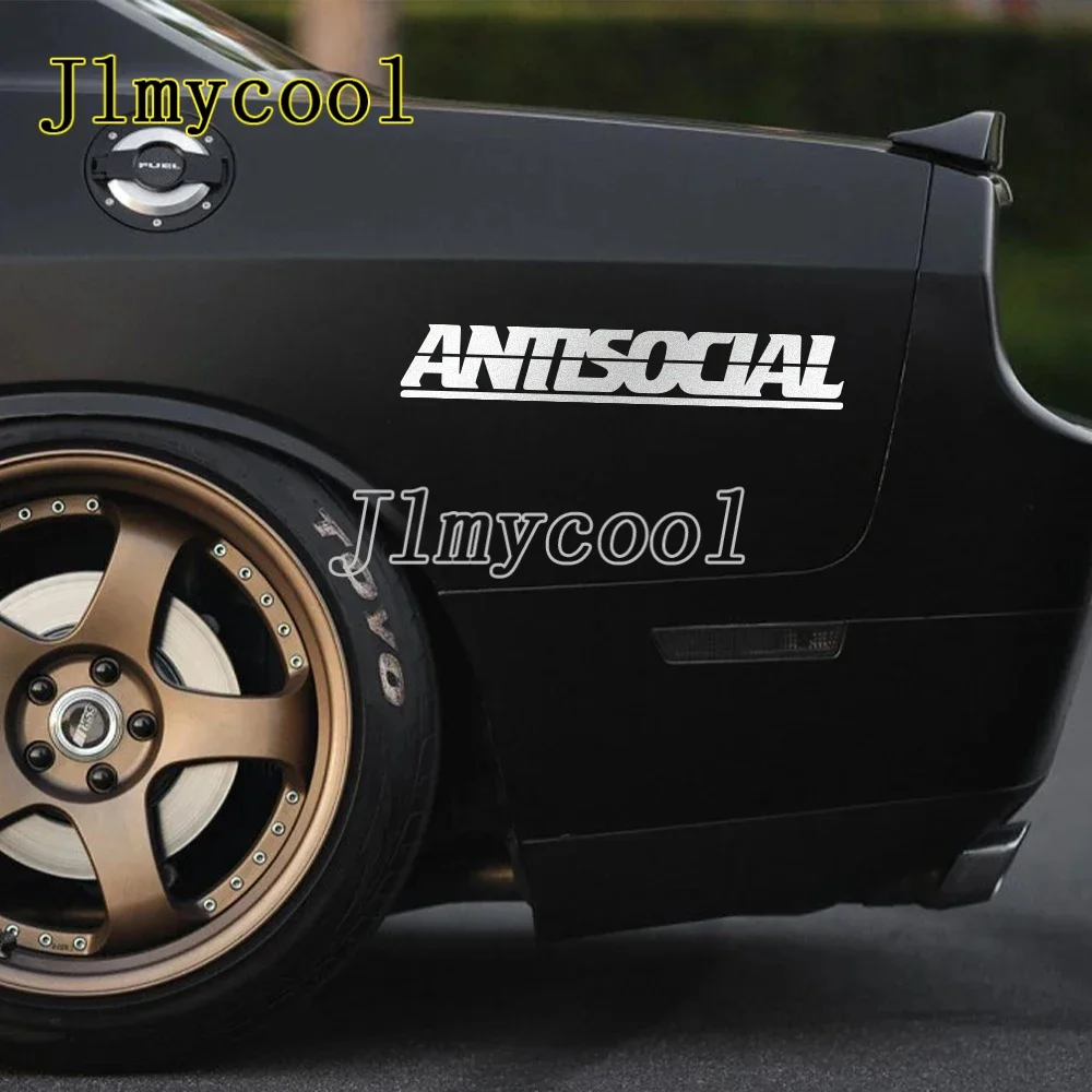 Autoaufkleber „Antisocial Letter“ für Windschutzscheibe, kreative reflektierende Vinyl-Aufkleber, Fenster-Moto-Styling-Dekor, Motorrad-Autozubehör