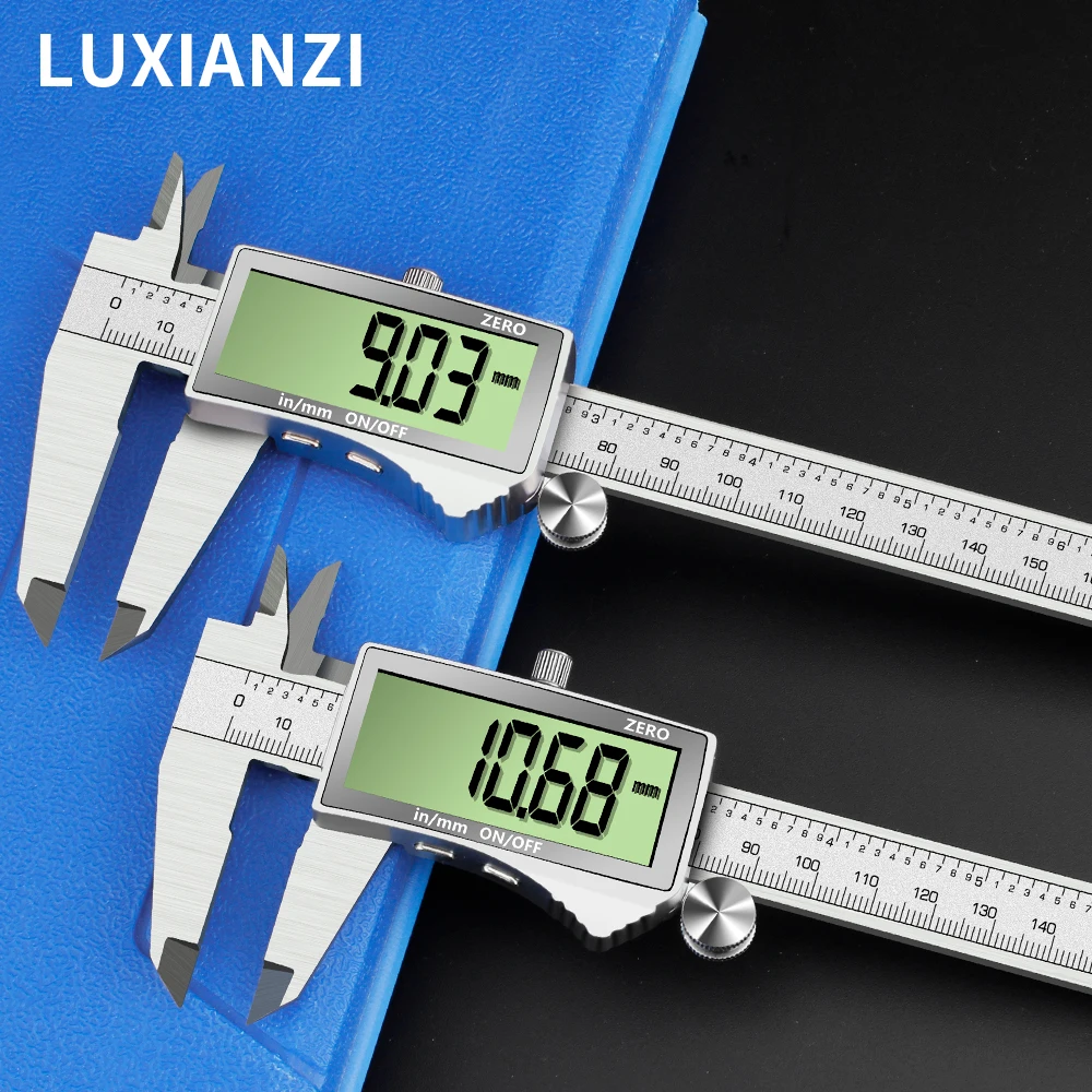 LUXIANZI 150MM Vernier Caliper High-precision Plastic LCD Digital Caliper Measure Inner Outer Diameter Depth Measuring Tools