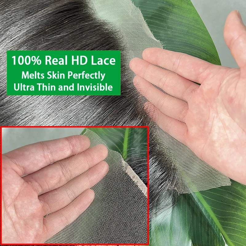 스트레이트 100% 리얼 HD 레이스 (2x6, 4x4, 4x6, 5x5) 인비저블 HD 레이스 클로저 인모 13x4 레이스 프론탈 프리 플러킹 멜트 스킨