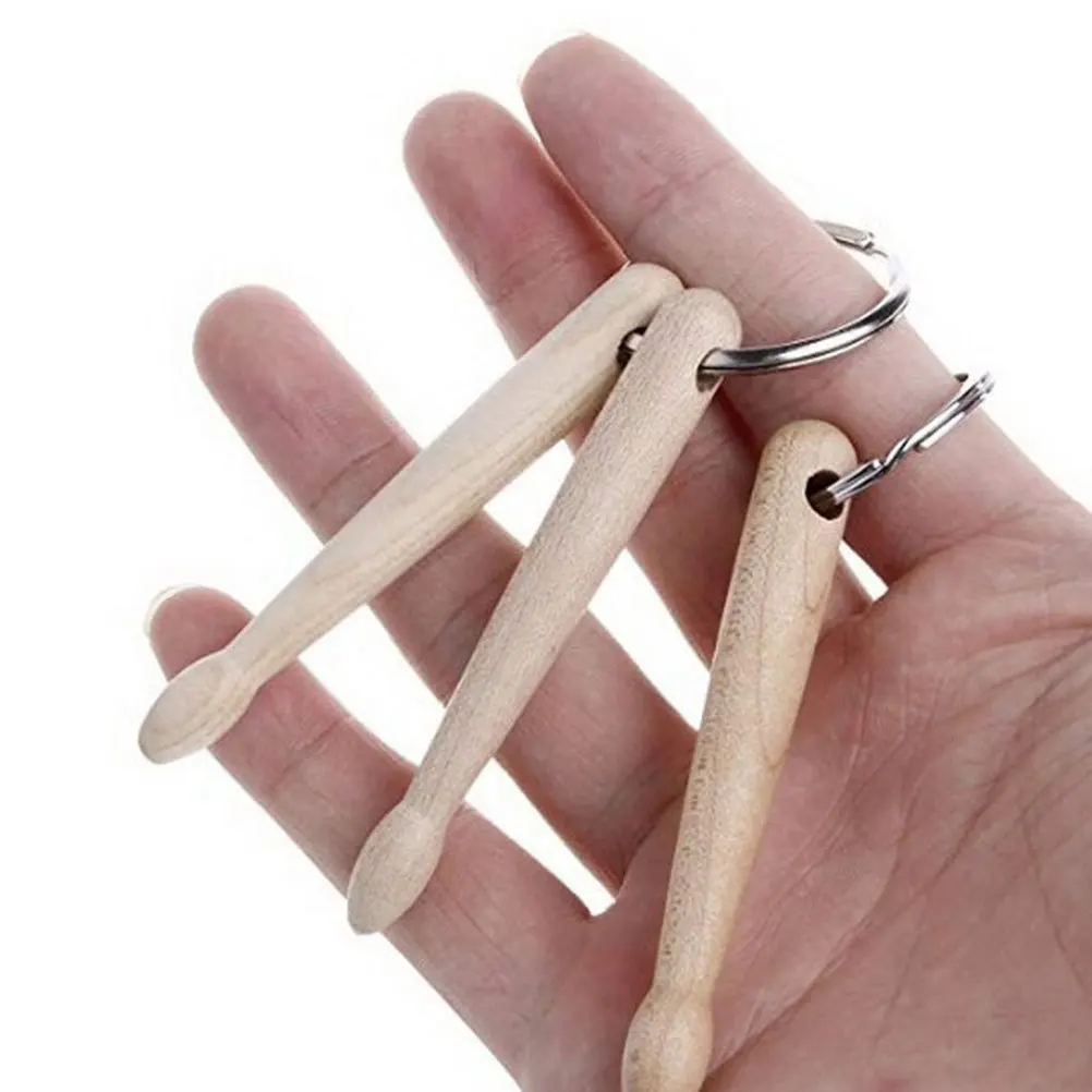 

3 Pcs Elastic Band Drum Stick Keychain Man Zinc Alloy Drumsticks Percussion Ring