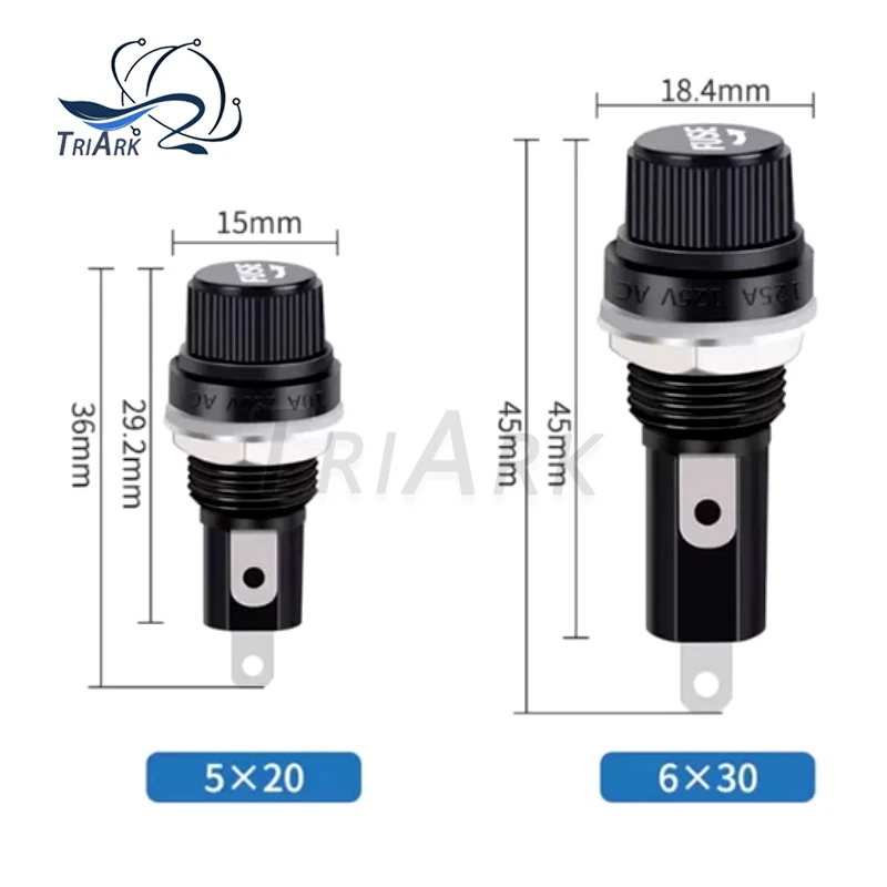 5-10PCS/lot 5x20mm 6x30mm Glass Fuse Housing 5*20 6*30 Insurance Tube Socket For Insurance Panel Mount Fuse Holder