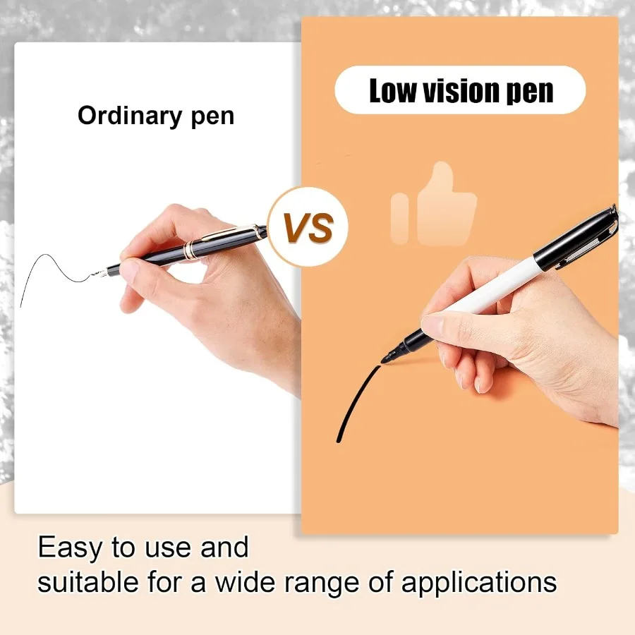 24 قطعة قلم سميك منخفض الرؤية حبر أسود مرئي سهل الرؤية أقلام جريئة مع طرف لباد جودة مساعدات منخفضة للرؤية Senio Elder